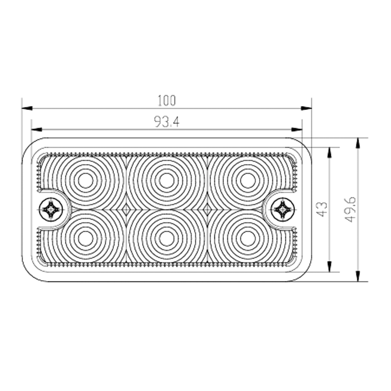 Compact IP66 LED Front Position and Width Indicator Light for Various Engineering Vehicles